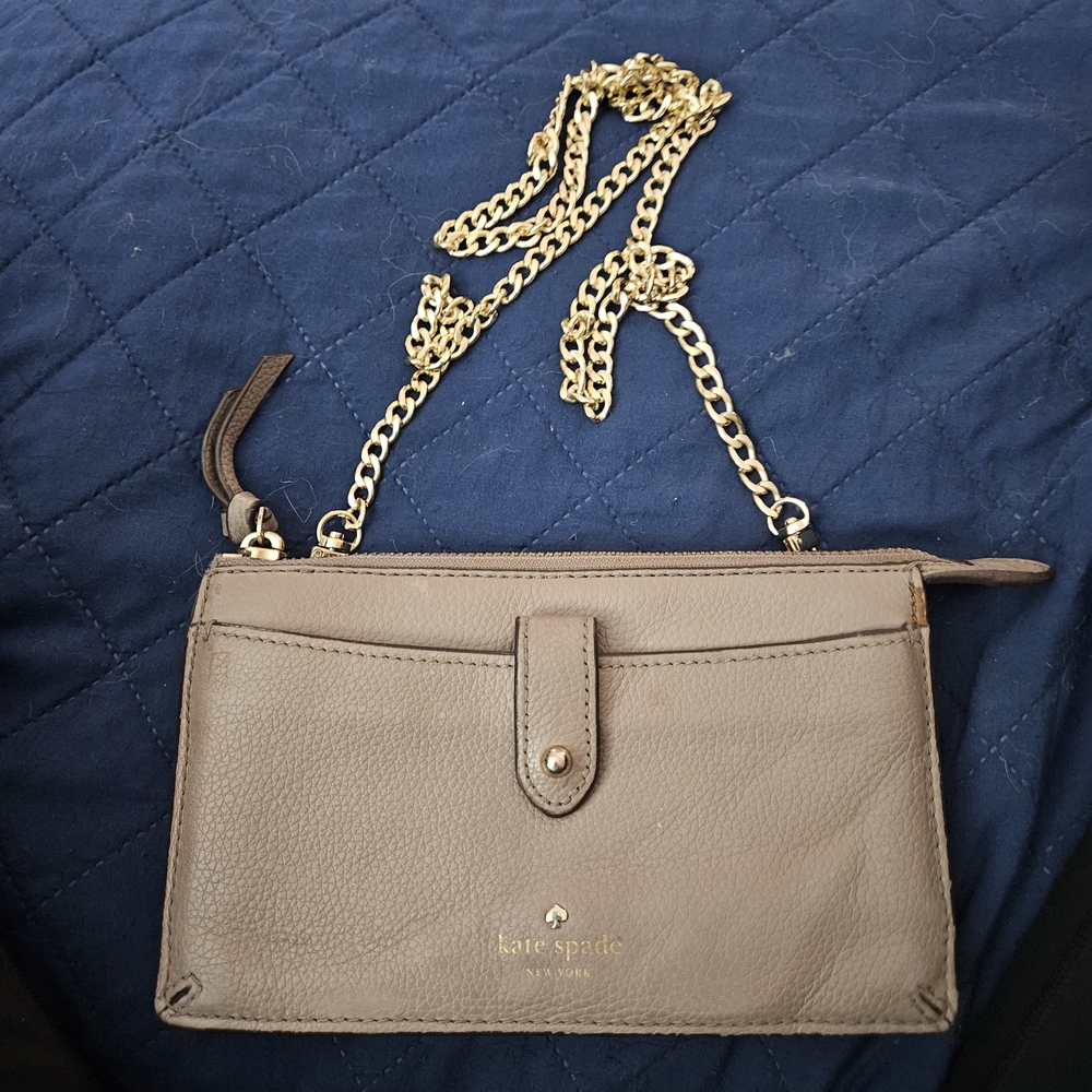 Kate Spade TAUPE Leather Crossbody Bag